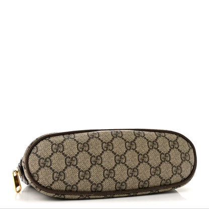 Gucci GG Supreme Monogram Textured Calfskin Web Large Ophidia Cosmetic Case Beige Ebony New Acero 4 of 9