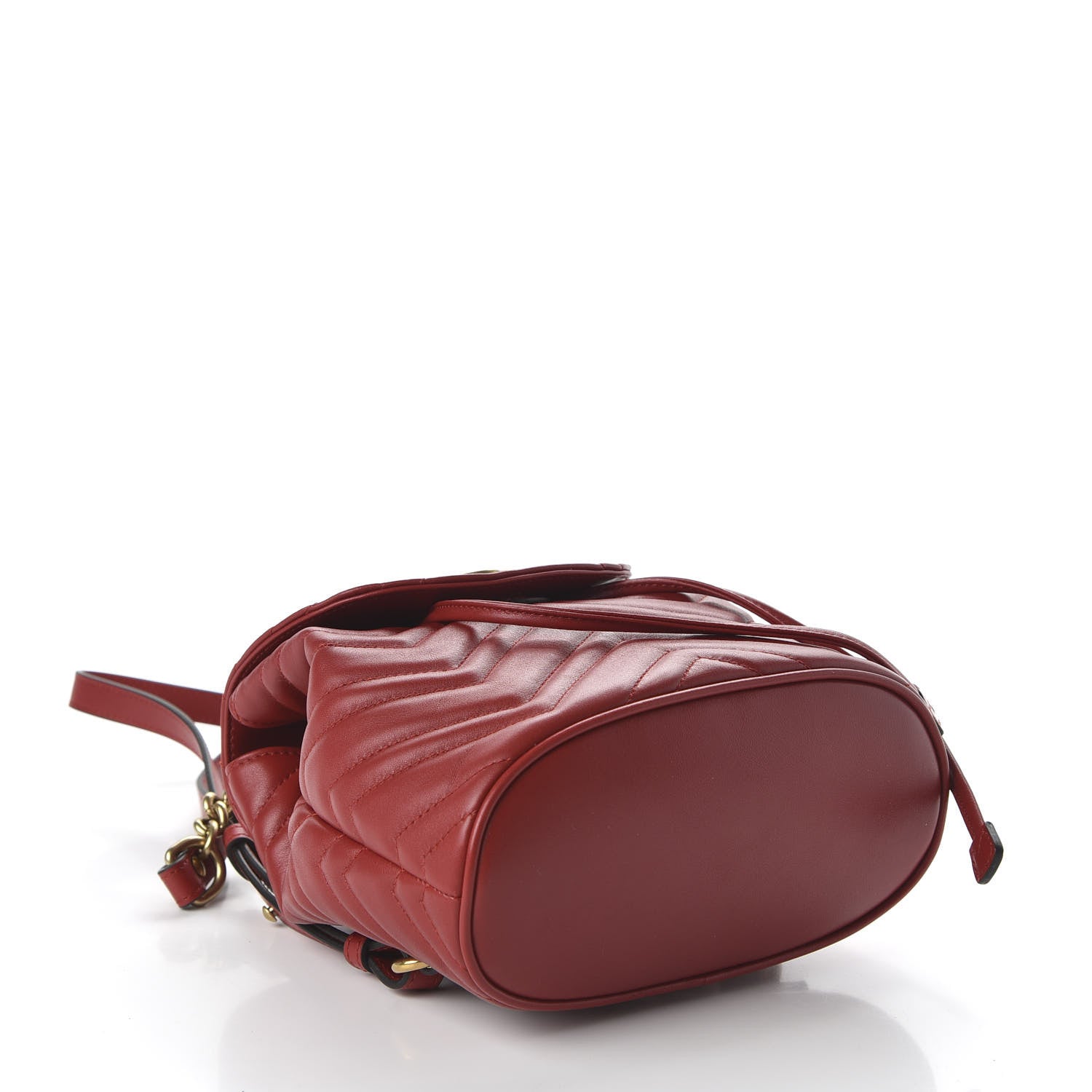 Gucci Calfskin Matelasse GG Marmont Flap Backpack Hibiscus Red 3 of 9