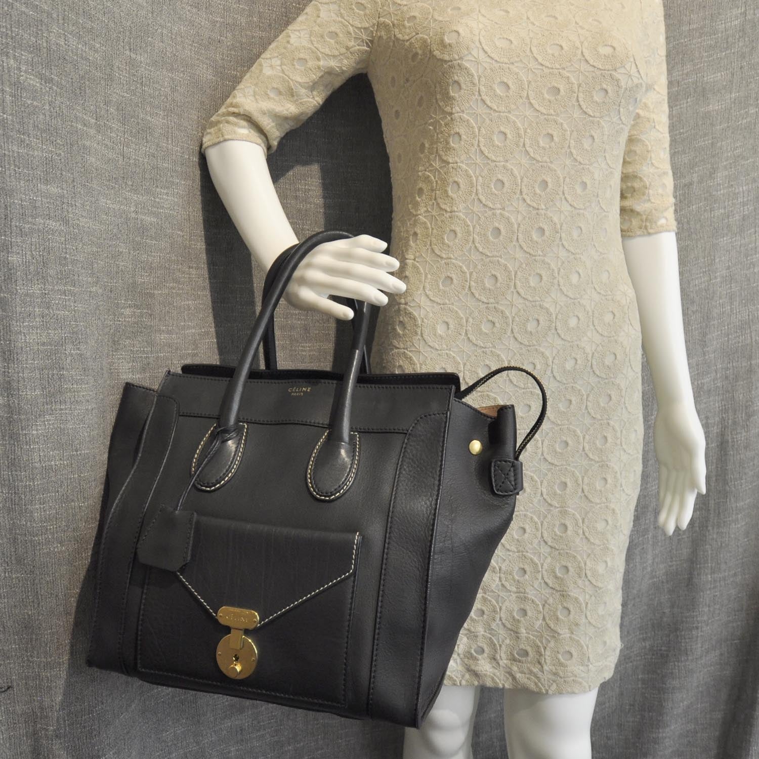 Celine Calfskin Mini Envelope Luggage Anthracite 3 of 8