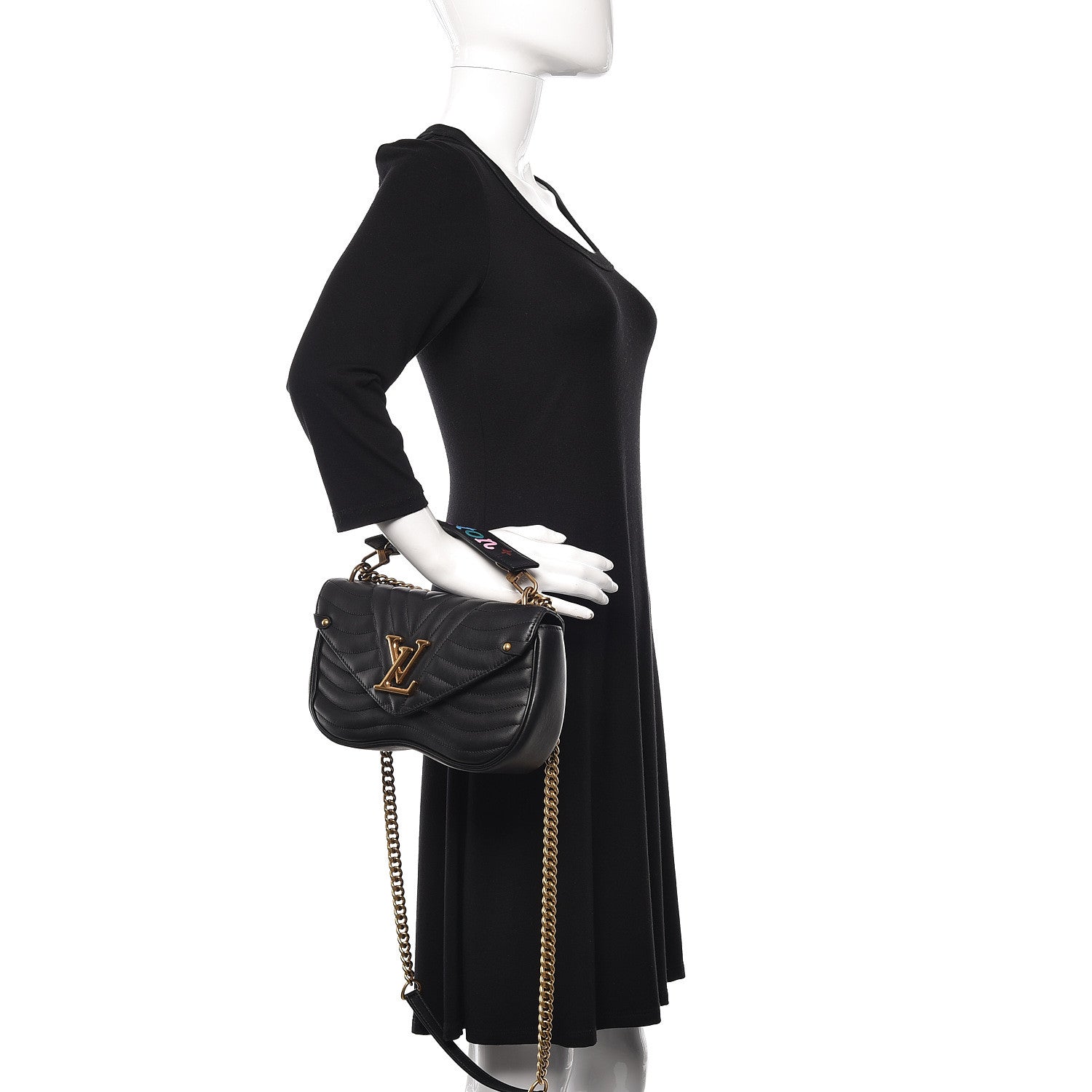Louis Vuitton Calfskin New Wave Chain MM Black 2 of 11