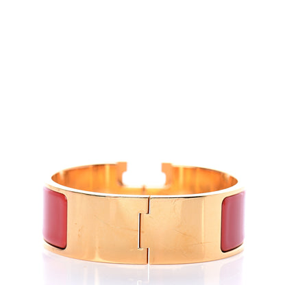 Hermes Enamel Wide Clic Clac H Bracelet PM Red 2 of 4
