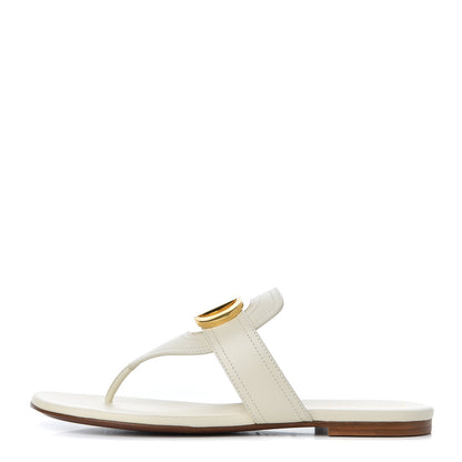 Christian Dior Calfskin 30 Montaigne Thong Sandals 37 White 1 of 11