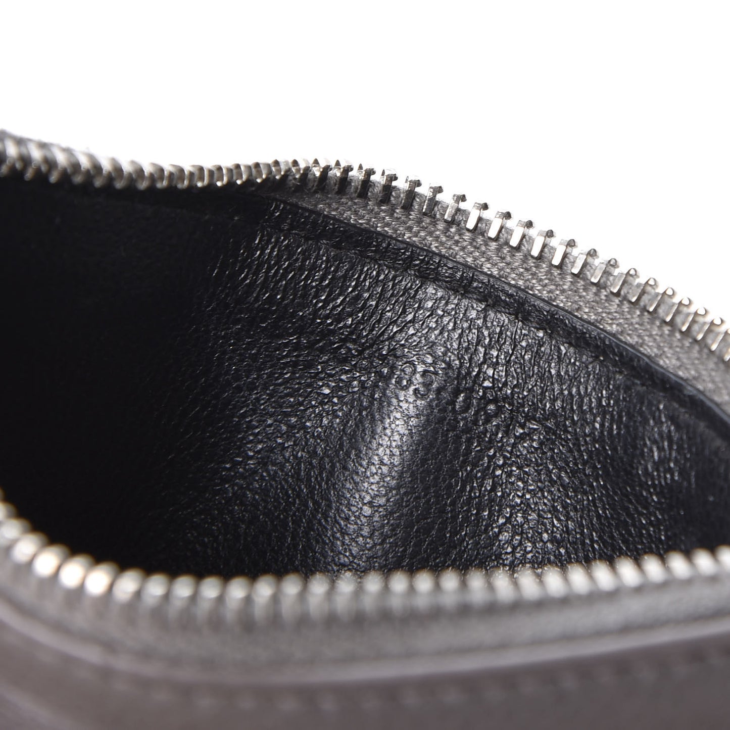Grained Calfskin 5 Fragments Zip Pouch Card Holder Earth