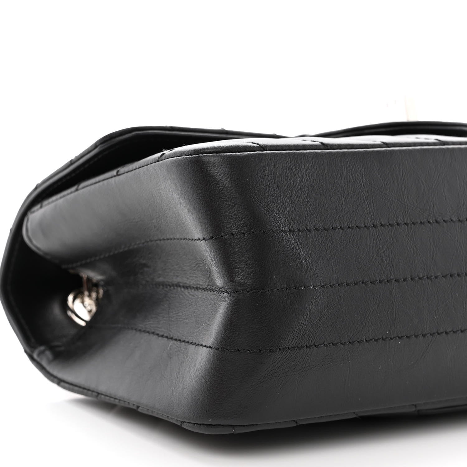 Chanel Aged Calfskin Chevron Quilted 2.55 Reissue Mini Flap Black 9 of 11