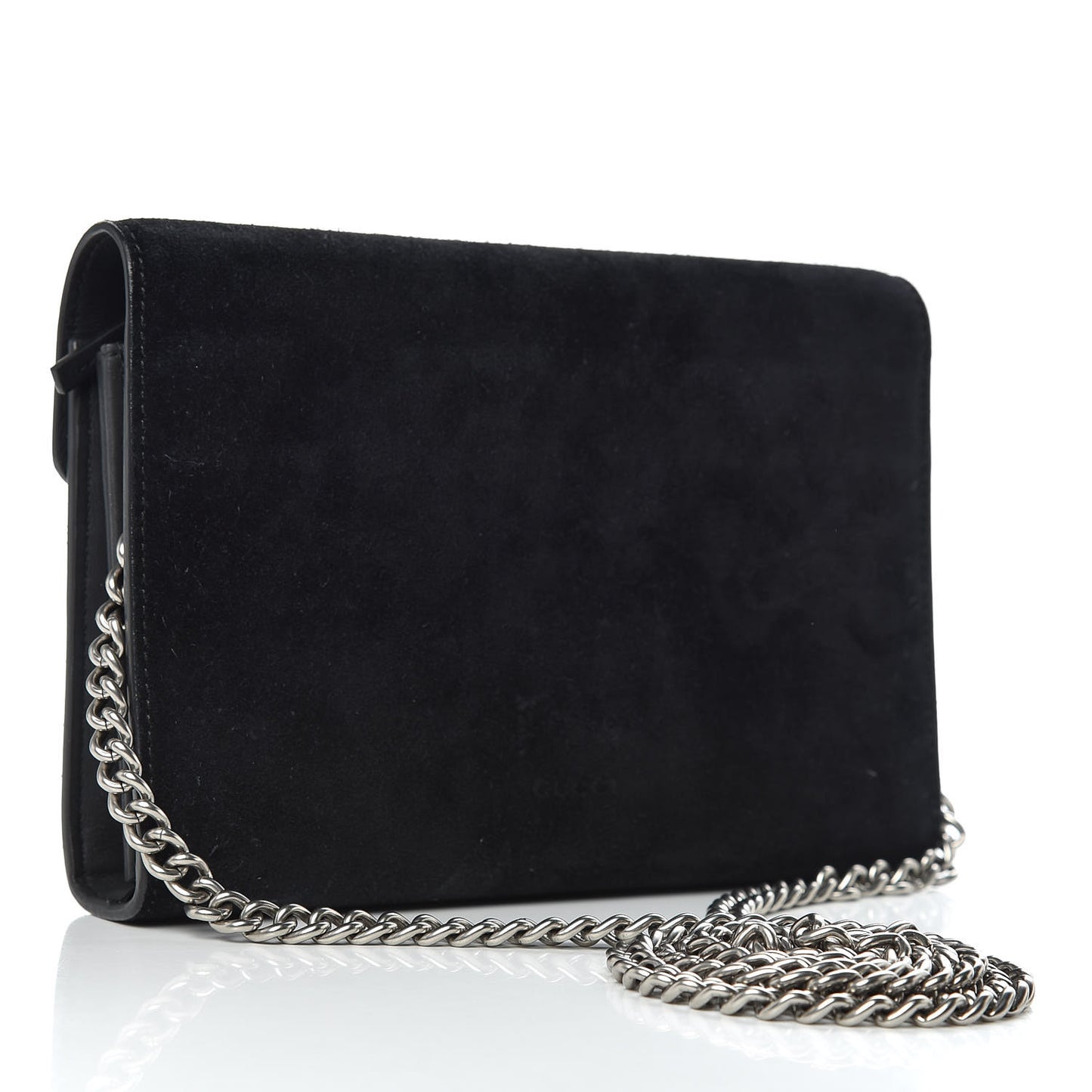 Suede Mini Dionysus Chain Wallet Black
