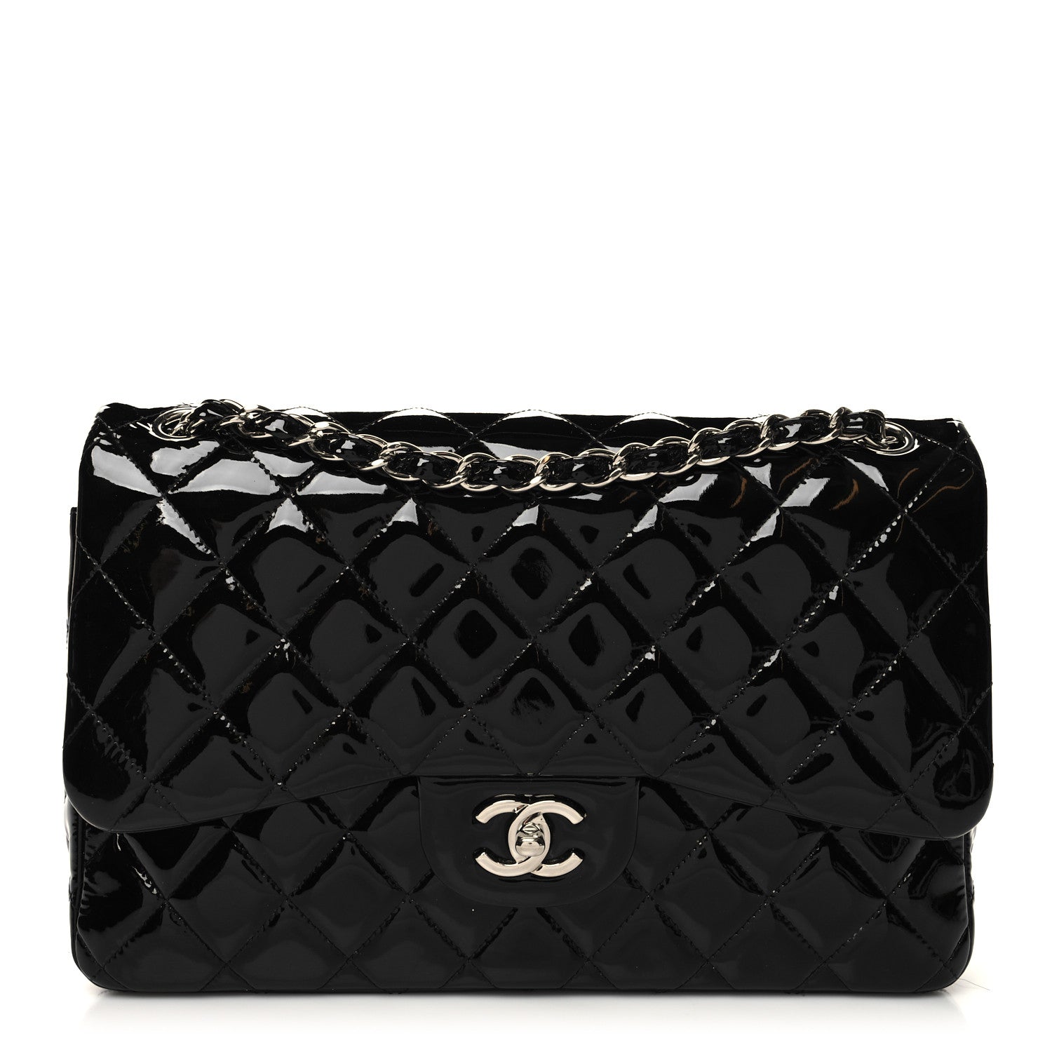Chanel Patent Quilted Jumbo Double Flap Black 1 of 11