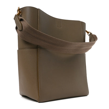 Celine Soft Grained Calfskin Sangle Bucket Bag Taupe 3 of 9