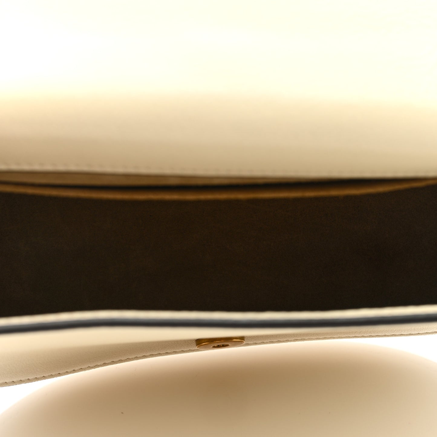 Calfskin Suede Medium Nile Bracelet Bag Off White