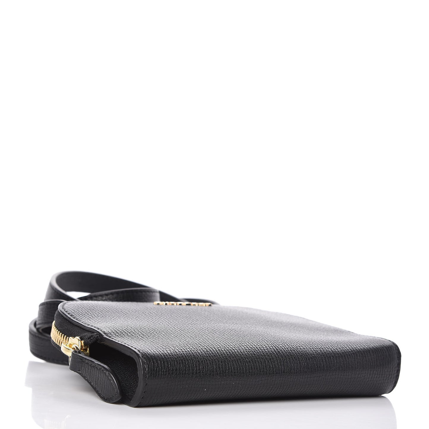 Grain Calfskin Small Crossbody Bag Black