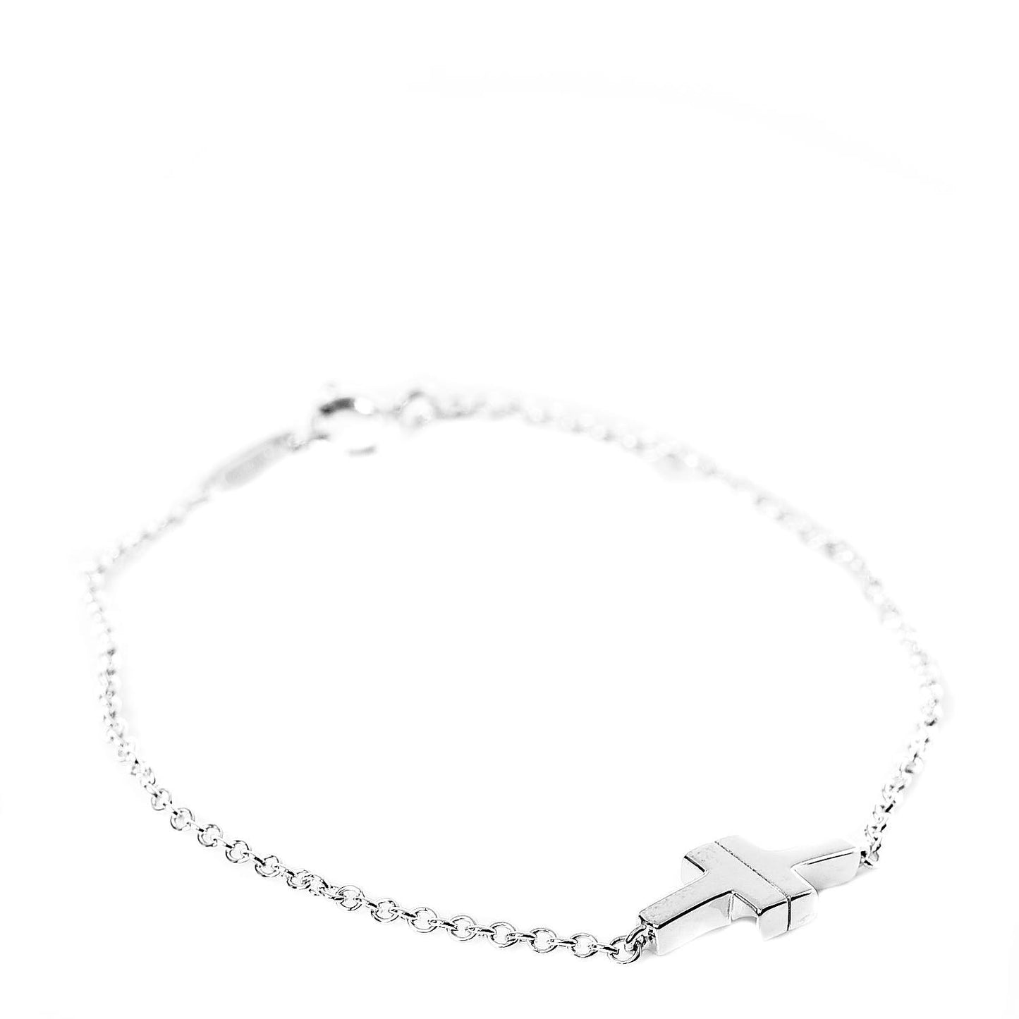 Sterling Silver T Two Single Chain Bracelet