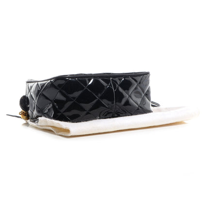 Chanel Patent Quilted Camera Case Black 3 of 8