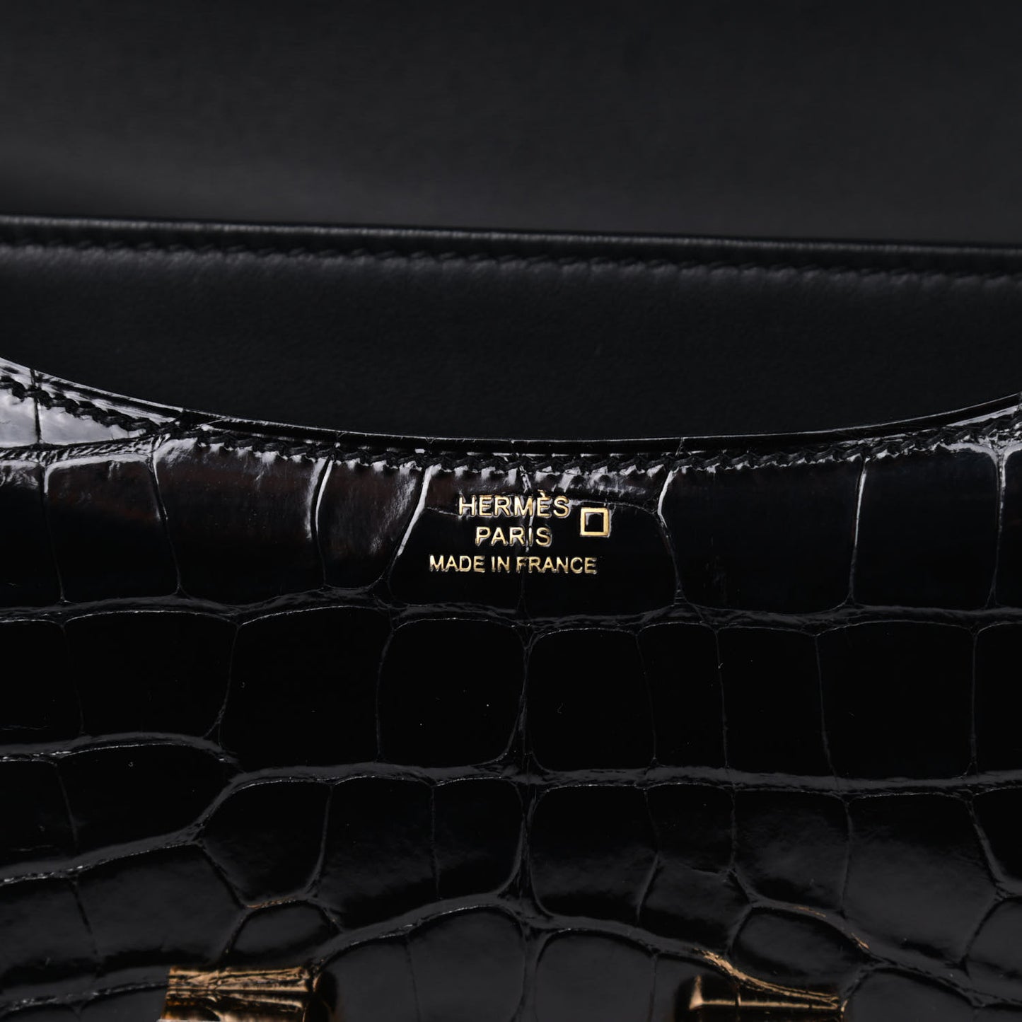 Shiny Alligator Constance 18 Black