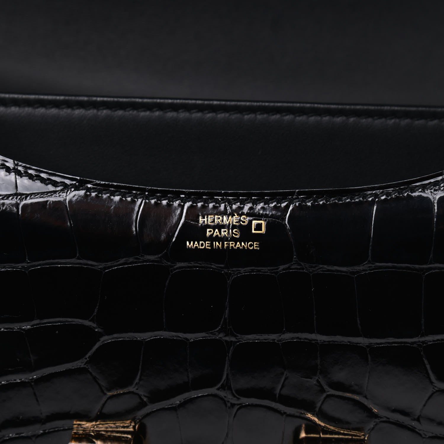 Hermes Shiny Alligator Constance 18 Black 8 of 18