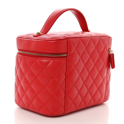 Chanel Caviar Quilted Large Vanity Pouch Red 3 of 9