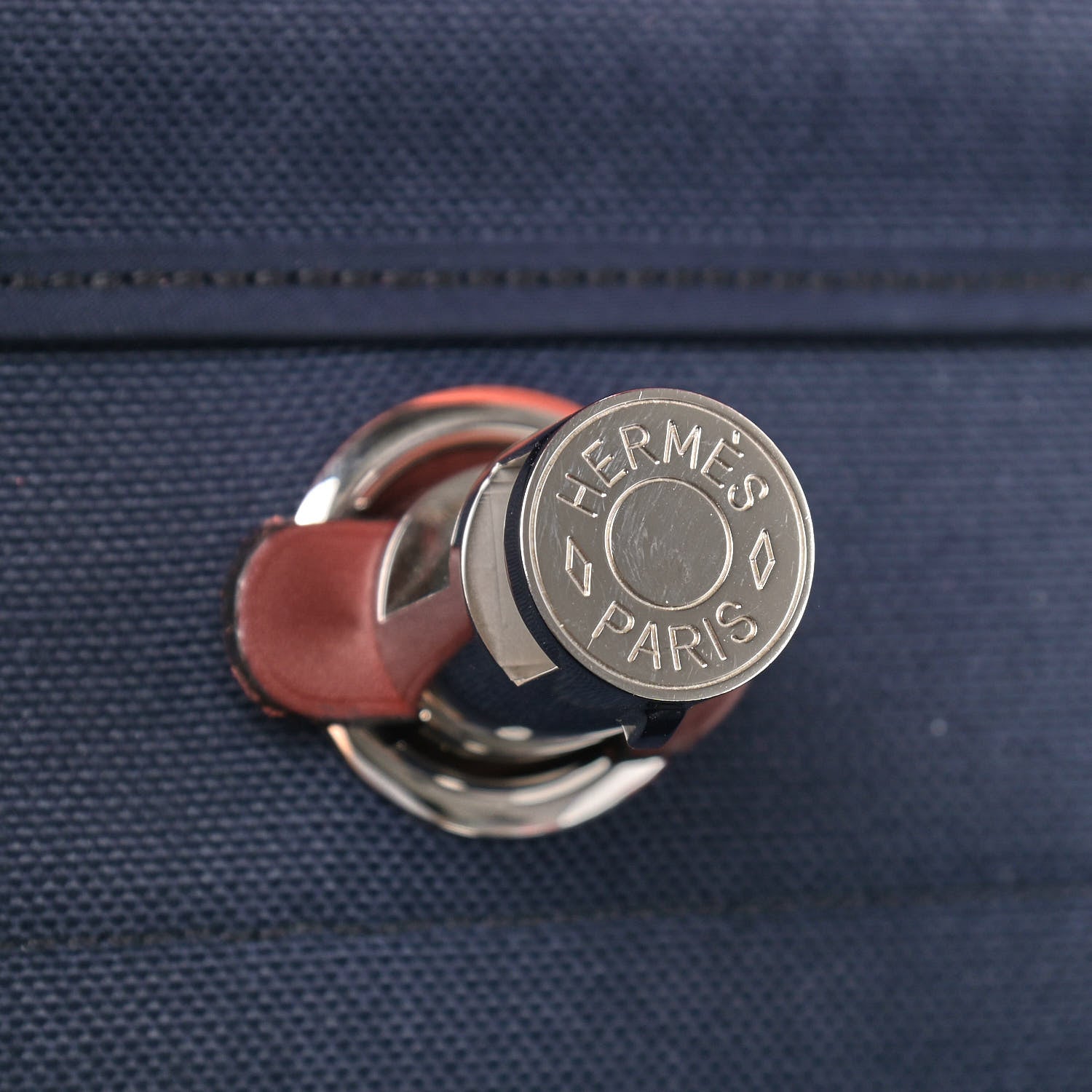 Hermes Toile Vache Hunter Herbag Zip 39 MM Bleu Marine Rouge H 7 of 11