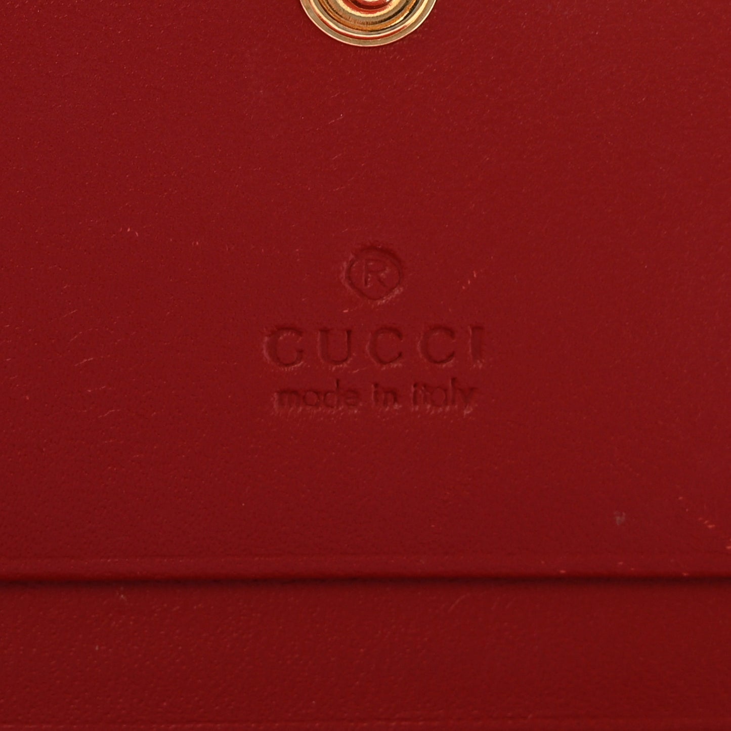 GG Supreme Monogram Bosco Patch Card Case Wallet Beige Malva Hibiscus Red