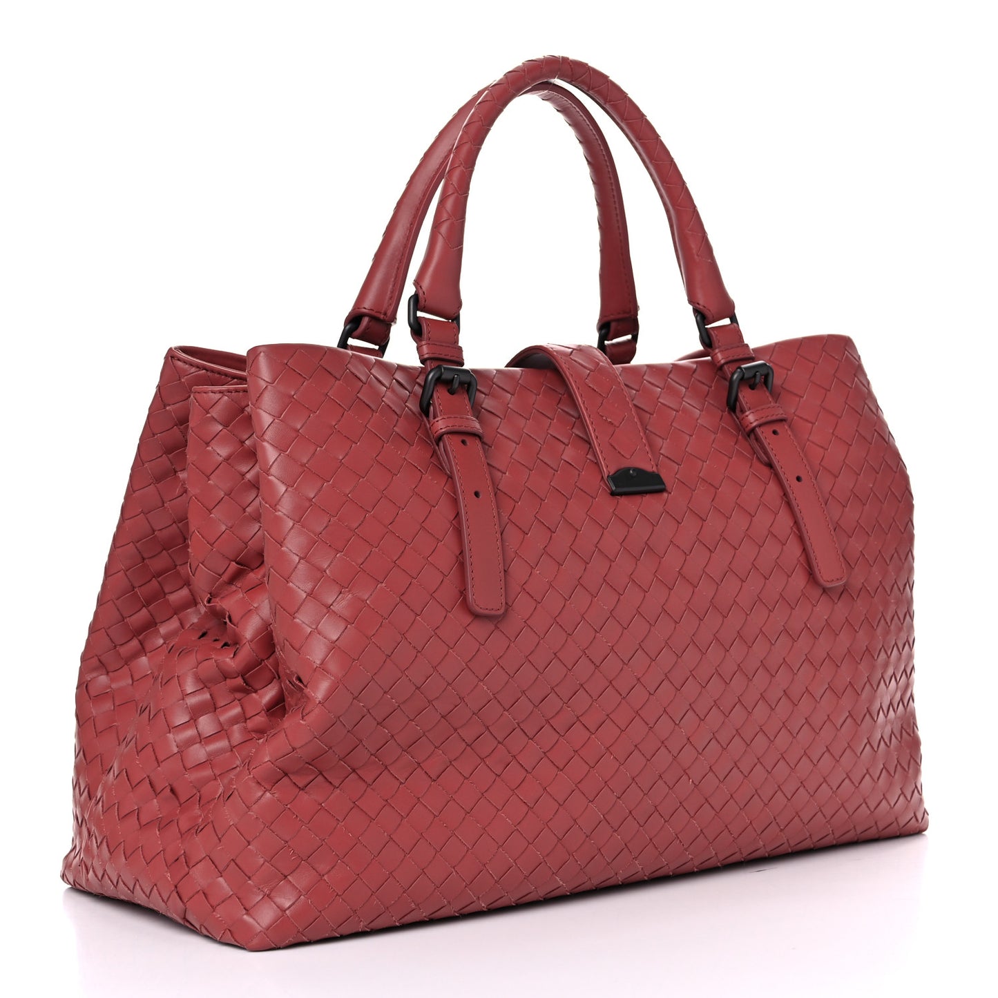 Nappa Intrecciato Medium Roma Tote Red