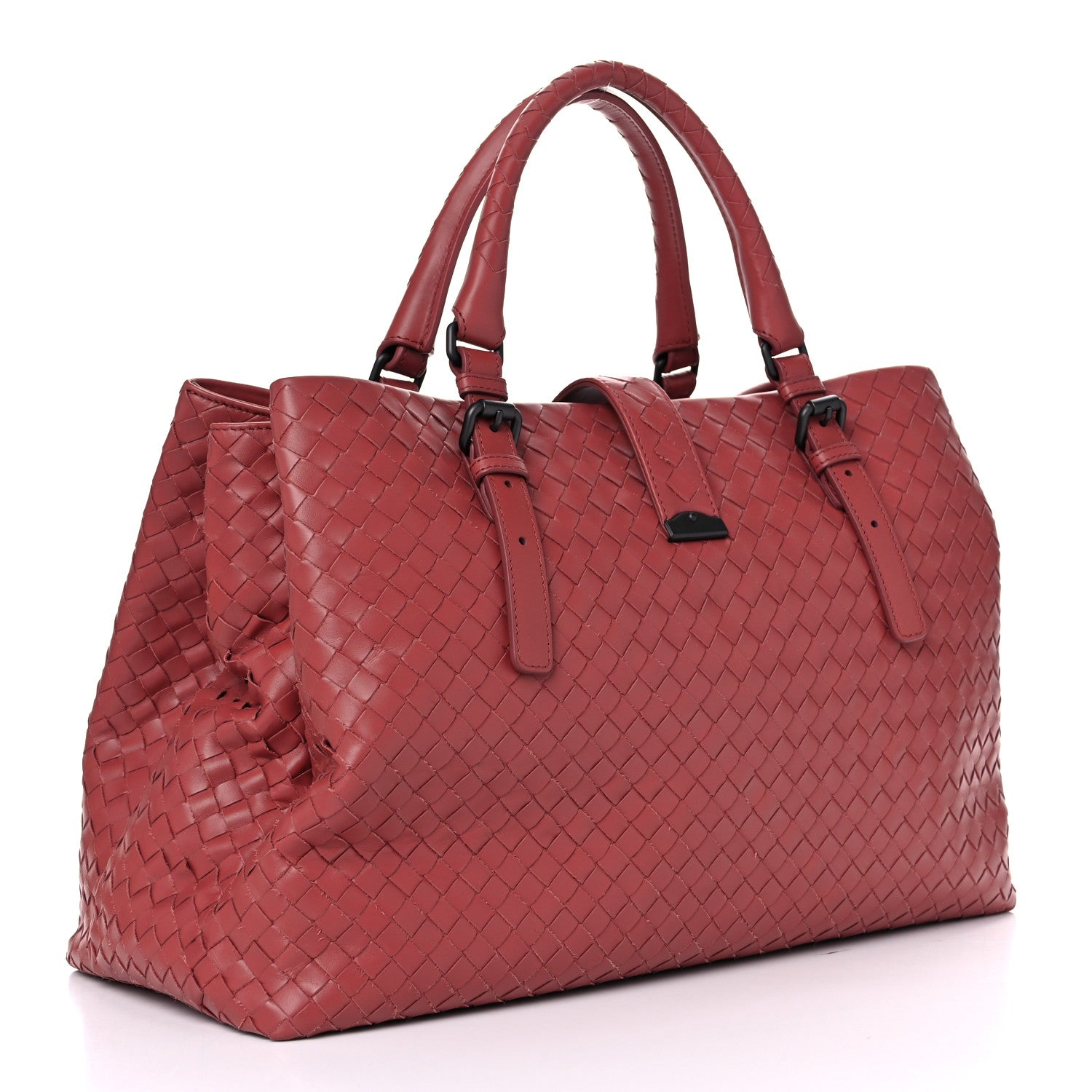 Bottega Veneta Nappa Intrecciato Medium Roma Tote Red 3 of 10