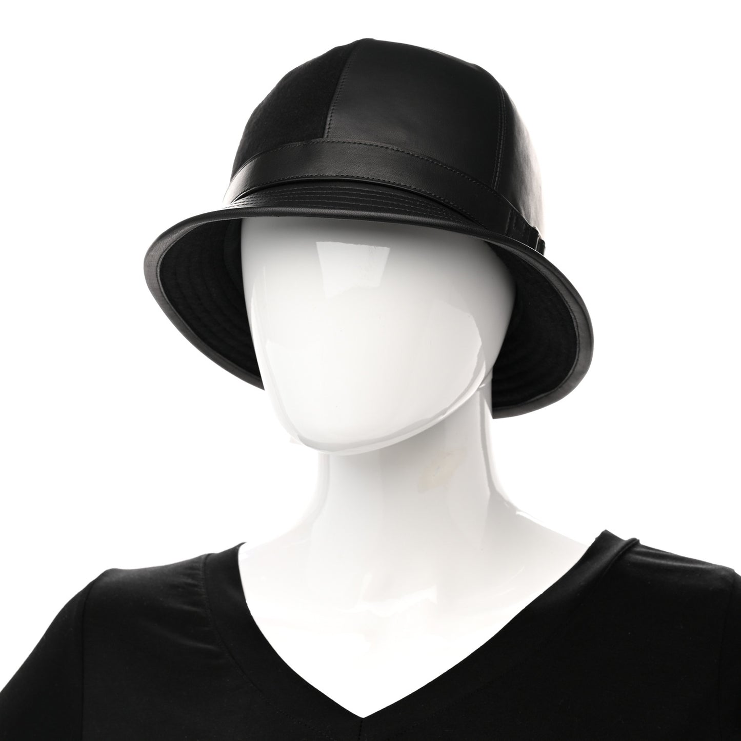 Wool Calfskin Hat 57 Black