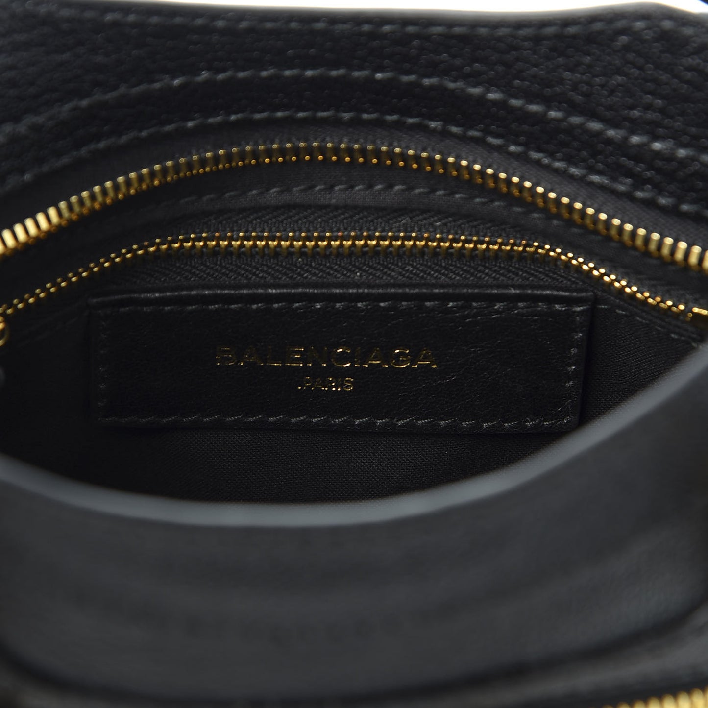 Chevre Gold Metallic Edge Hardware Mini City Black
