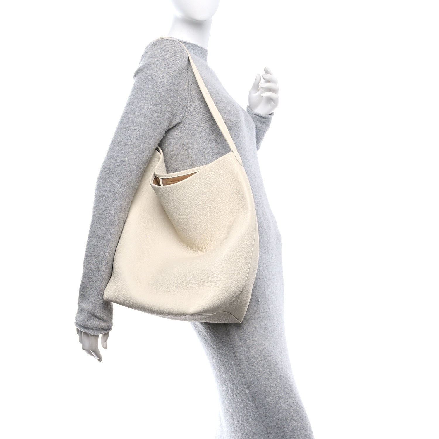 The Row Grained Calfskin Large N/S Park Tote Ivory 2 of 9