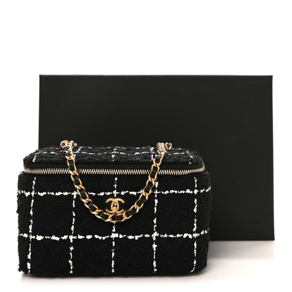 Chanel Tweed Pearl Crush Small Vanity Case With Chain Black White 12 of 12