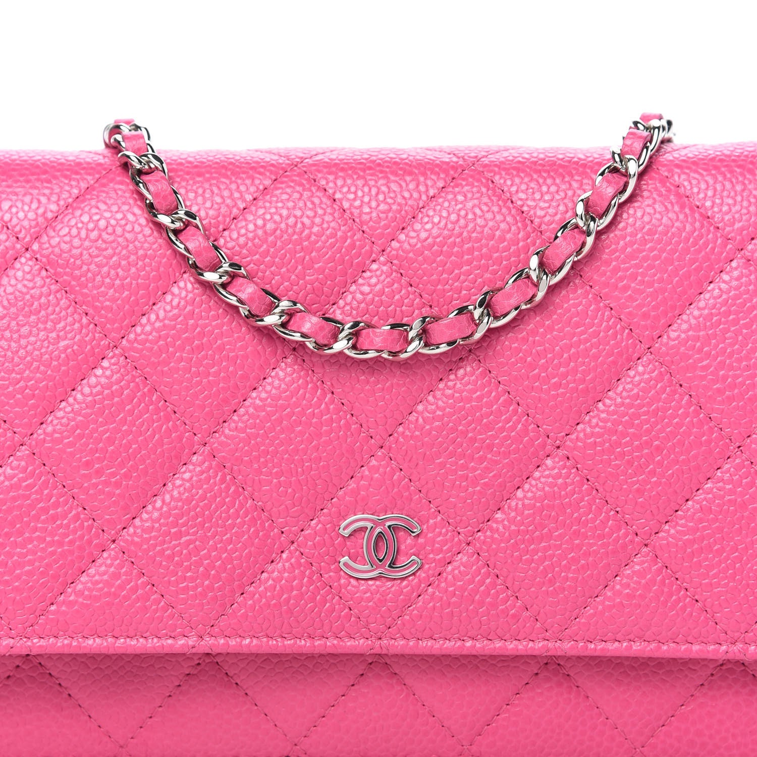 Chanel Caviar Quilted Wallet on Chain WOC Pink 11 of 11