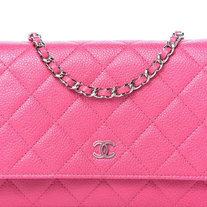 Chanel Caviar Quilted Wallet on Chain WOC Pink 11 of 11