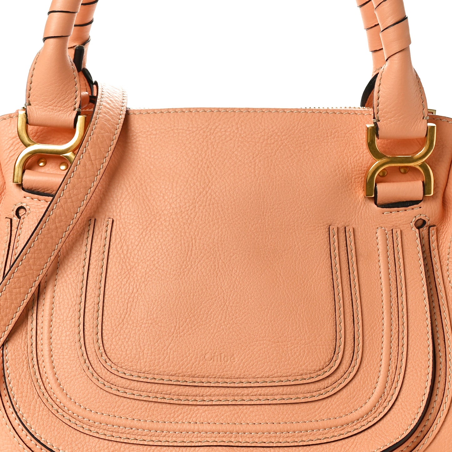 Calfskin Medium Marcie Satchel Terracotta Pink