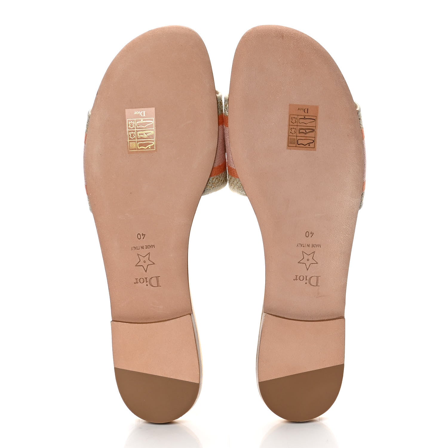 Christian Dior Cotton Embroidered Dway Mules Slide Sandals 40 Platinum 7 of 10
