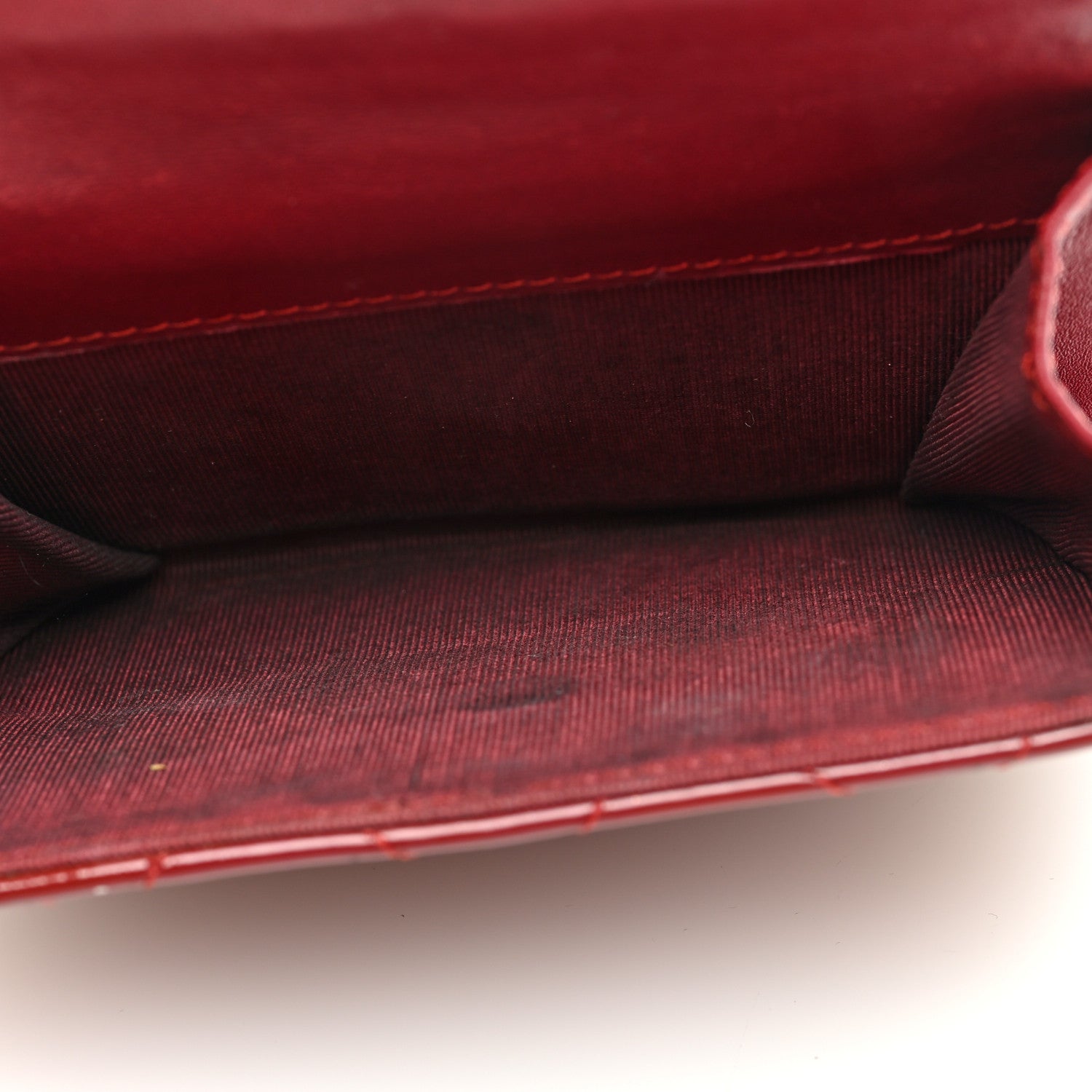 Chanel Patent Quilted Compact French Flap Wallet Red 5 of 8