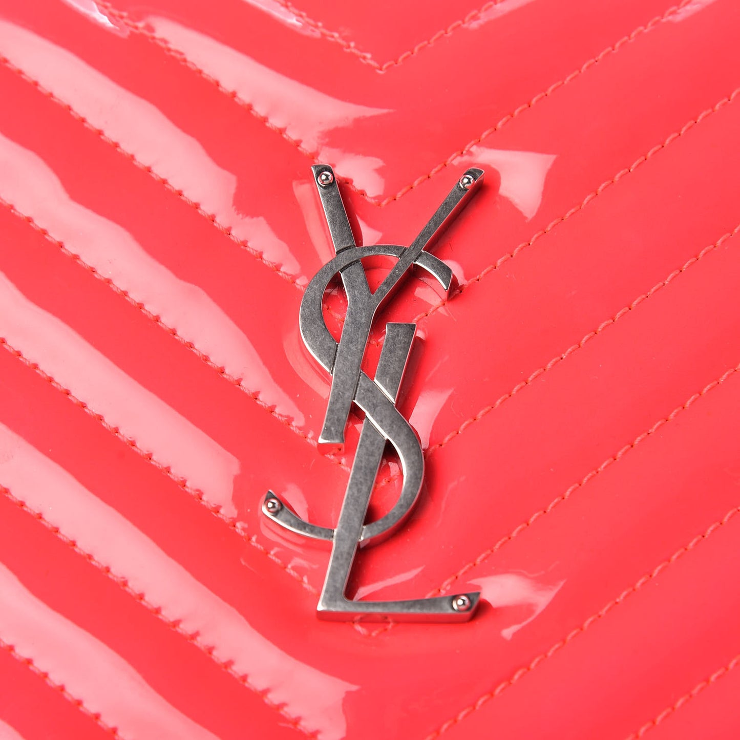 Patent Calfskin Matelasse Monogram Lou Camera Bag Neon Pink