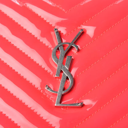 Saint Laurent Patent Calfskin Matelasse Monogram Lou Camera Bag Neon Pink 7 of 9