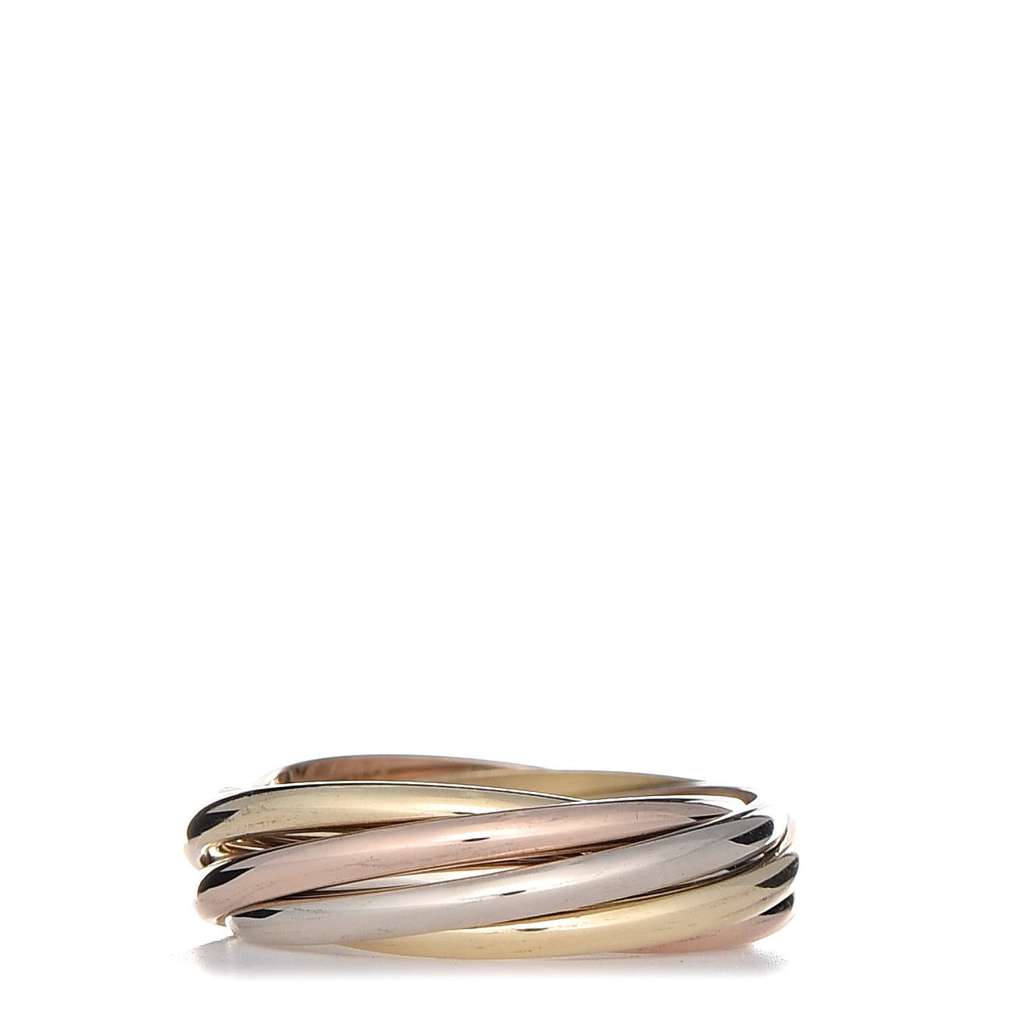 18K Pink Yellow White Gold 7 Band Trinity Ring 49 4.75
