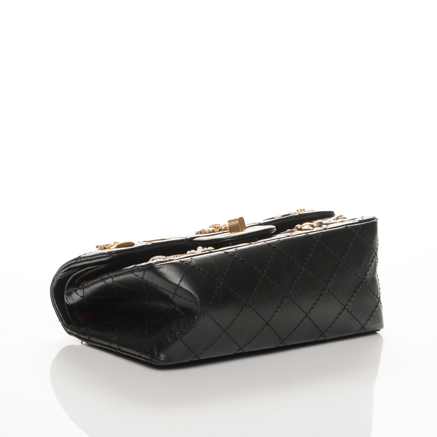 Chanel Aged Calfskin Lucky Charms 2.55 Reissue 224 Flap Black 4 of 8