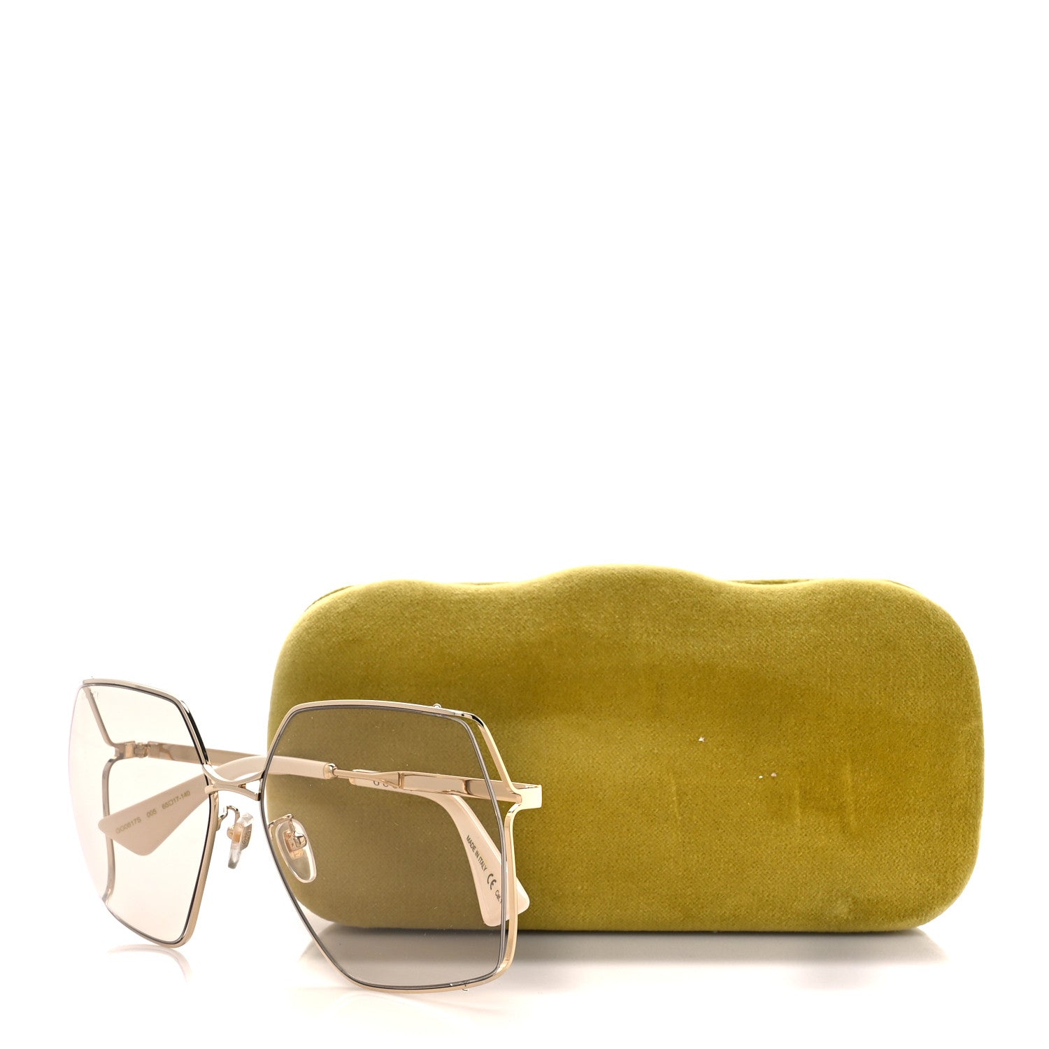 Gucci Metal Square Frame Sunglasses GG0817S Gold 8 of 8