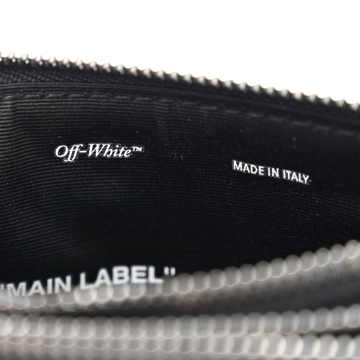 Off-White Saffiano Striped Diag Flat Pouch Black White 7 of 7