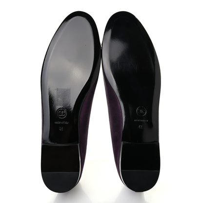 Chanel Metallic Lambskin Cap Toe CC Ballerina Flats 41 Dark Plum 4 of 6