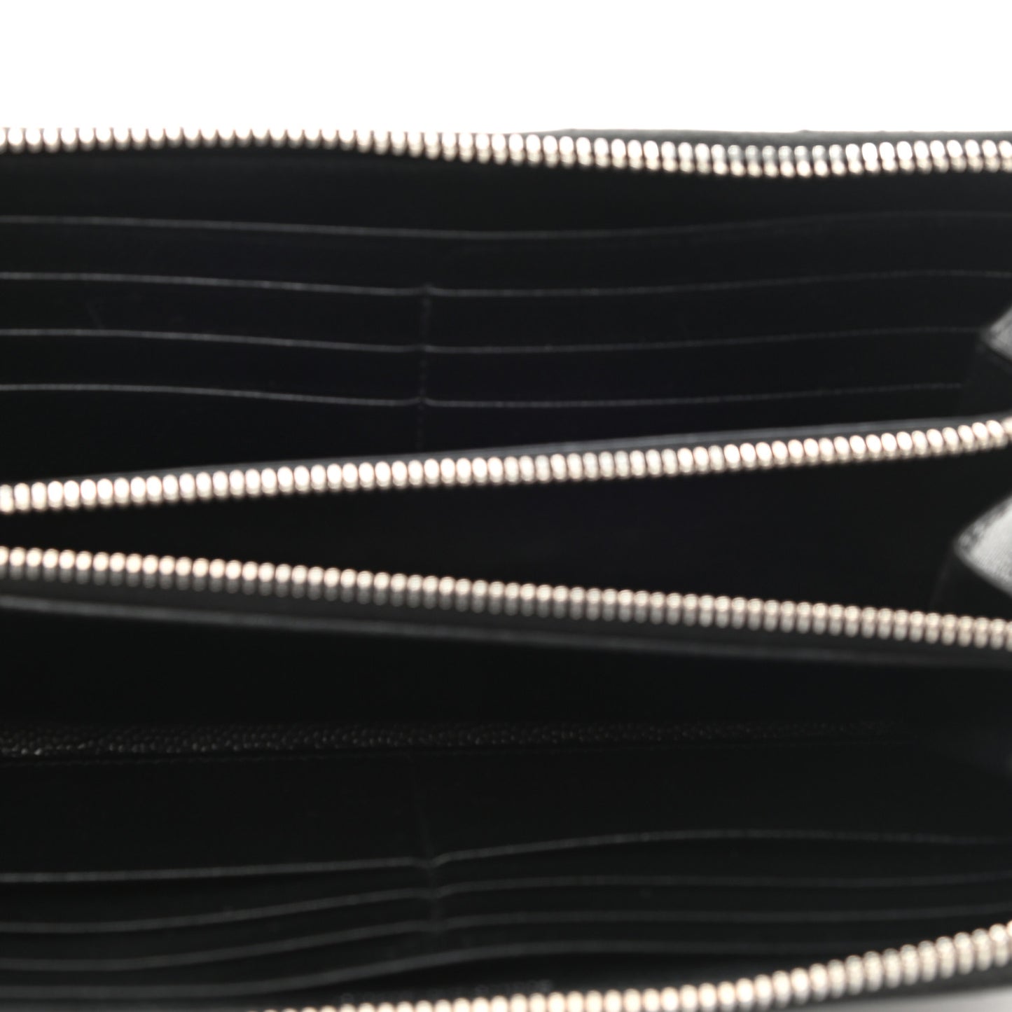 Grain De Poudre Matelasse Chevron Monogram Zip Around Wallet Black