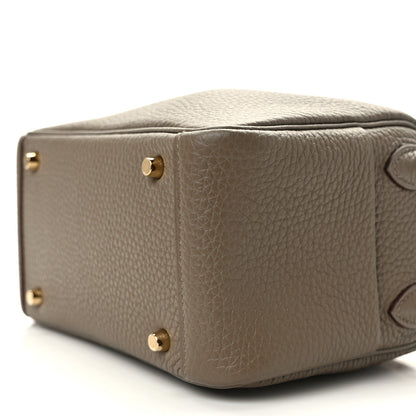 Hermes Taurillon Clemence Maxi Quadrille Mini Lindy 20 Etoupe Chai Nata Bleu Brume 10 of 13