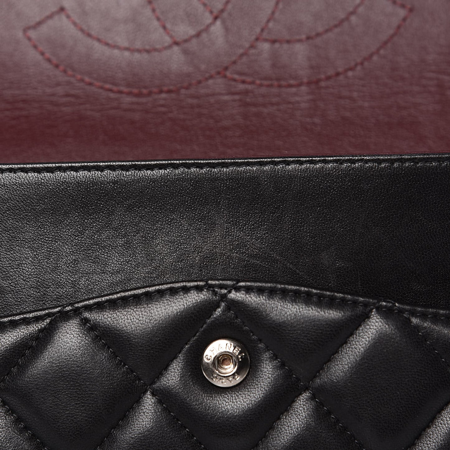 Lambskin Quilted Maxi Double Flap Black