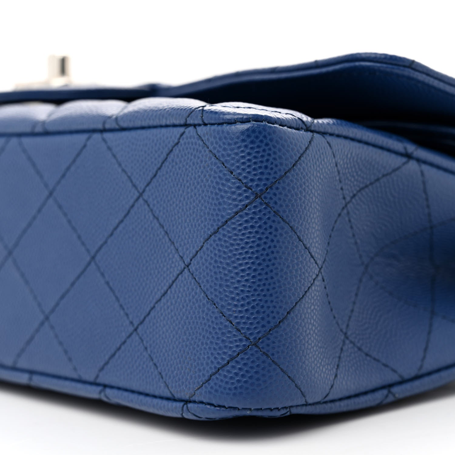 Chanel Caviar Quilted Medium Double Flap Blue 10 of 10