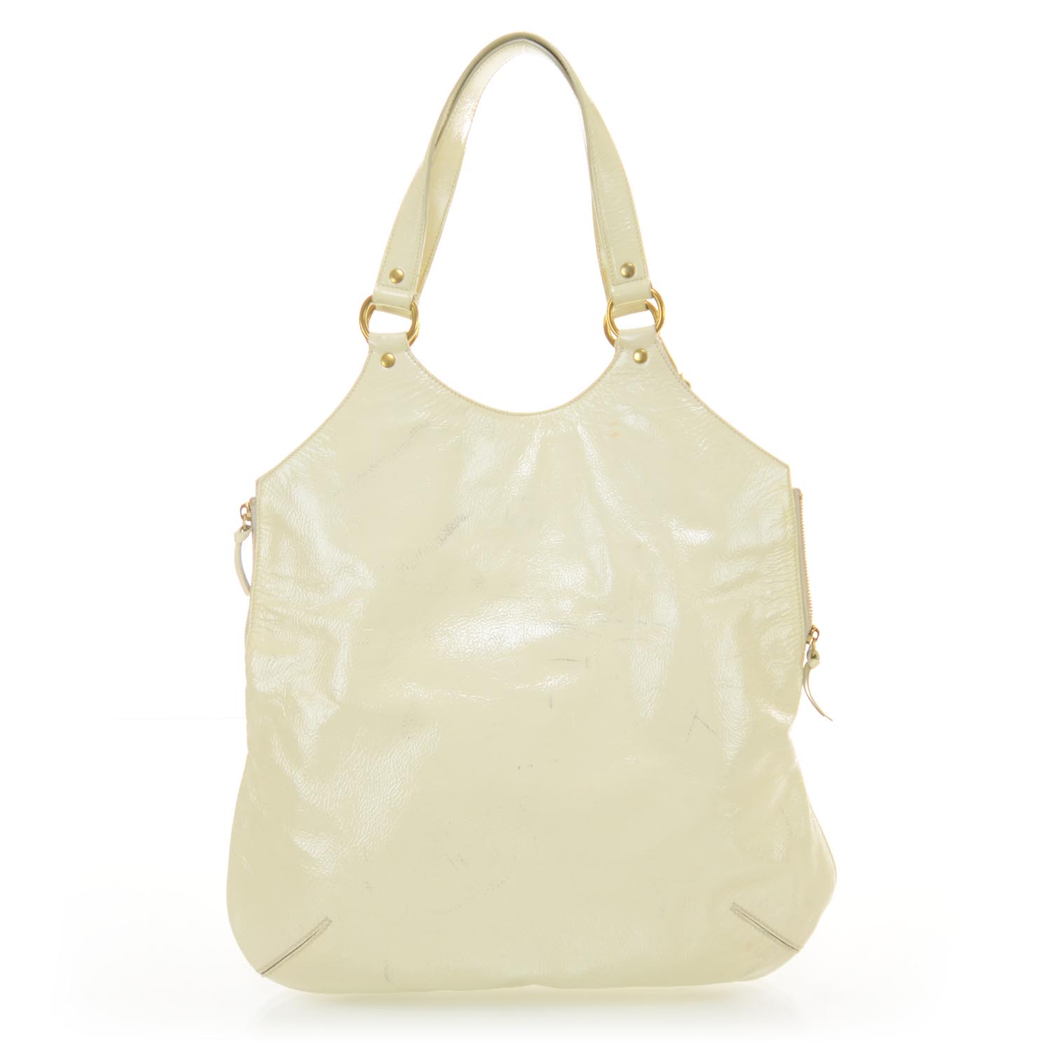 Saint Laurent Patent Tribute Tote Ivory 3 of 9