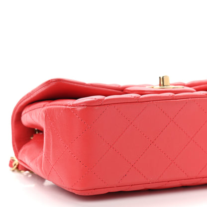 Chanel Lambskin Quilted Mini Rectangular Flap Red 9 of 12