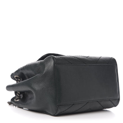 Saint Laurent Vintage Lambskin Chevron Monogram Small Nolita Dark Green 4 of 9