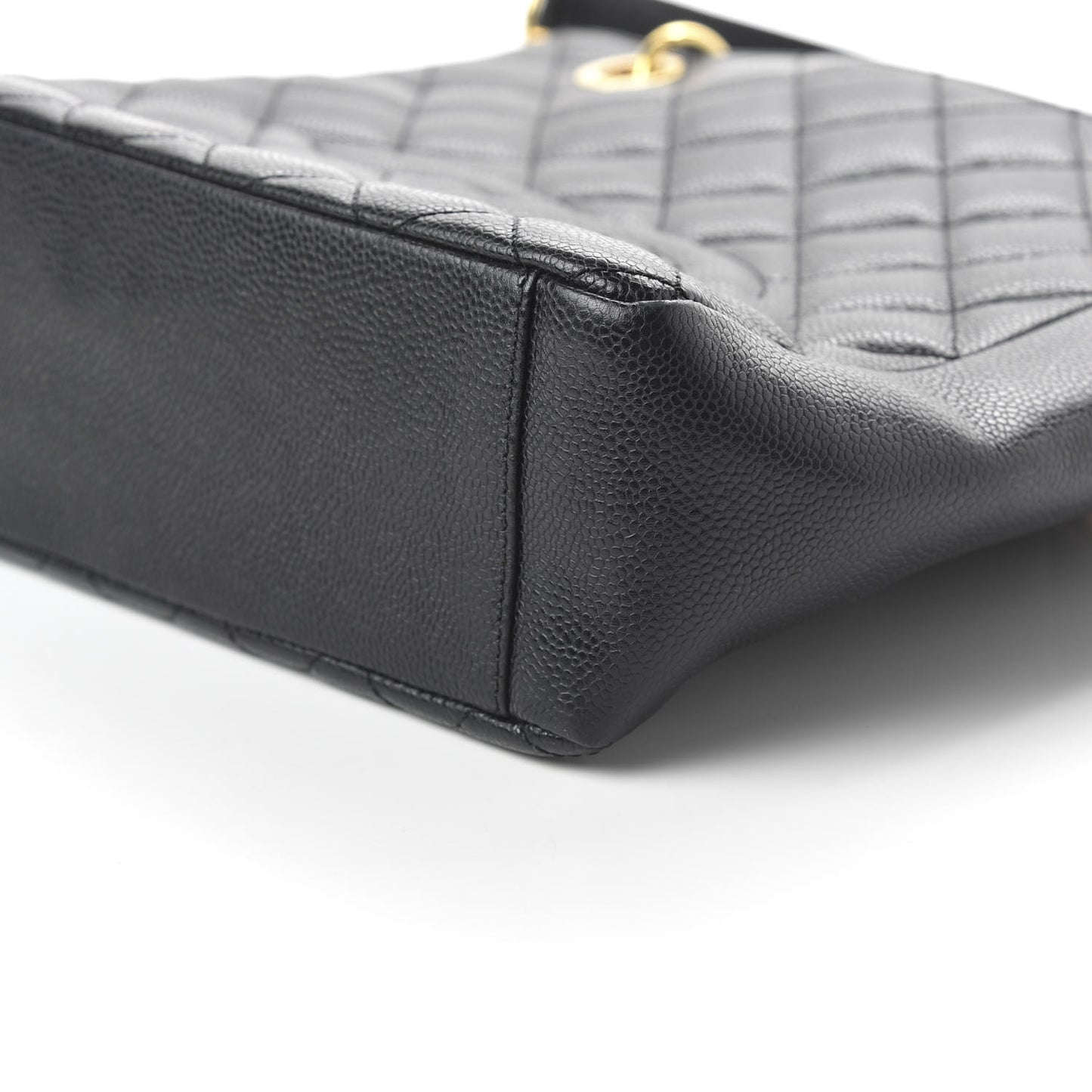 Caviar Quilted Petit Shopping Tote PST Black