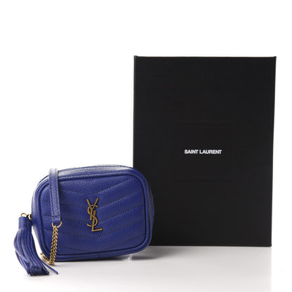 Saint Laurent Grain De Poudre Matelasse Monogram Baby Lou Camera Bag Sapphire Blue 11 of 11