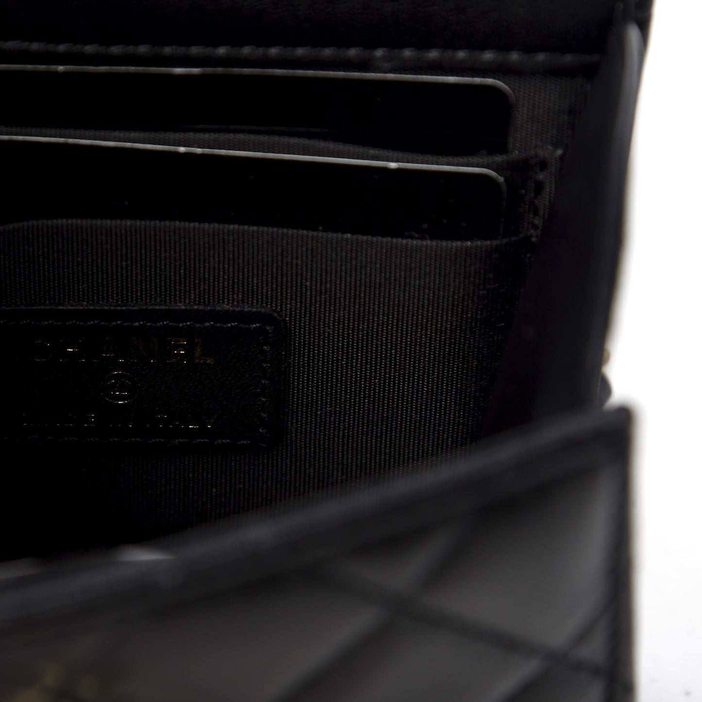Lambskin Quilted Mini Trendy CC Chain Wallet Black