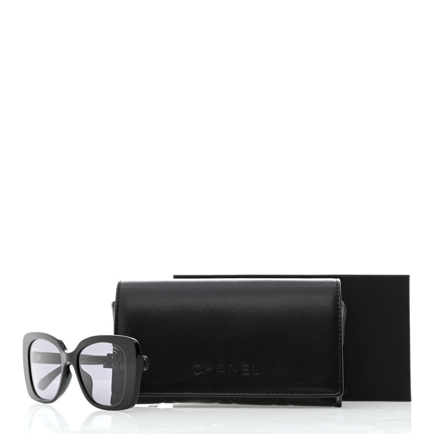 Chanel Acetate Strass Polarized Square Sunglasses 5422-B Black 8 of 8