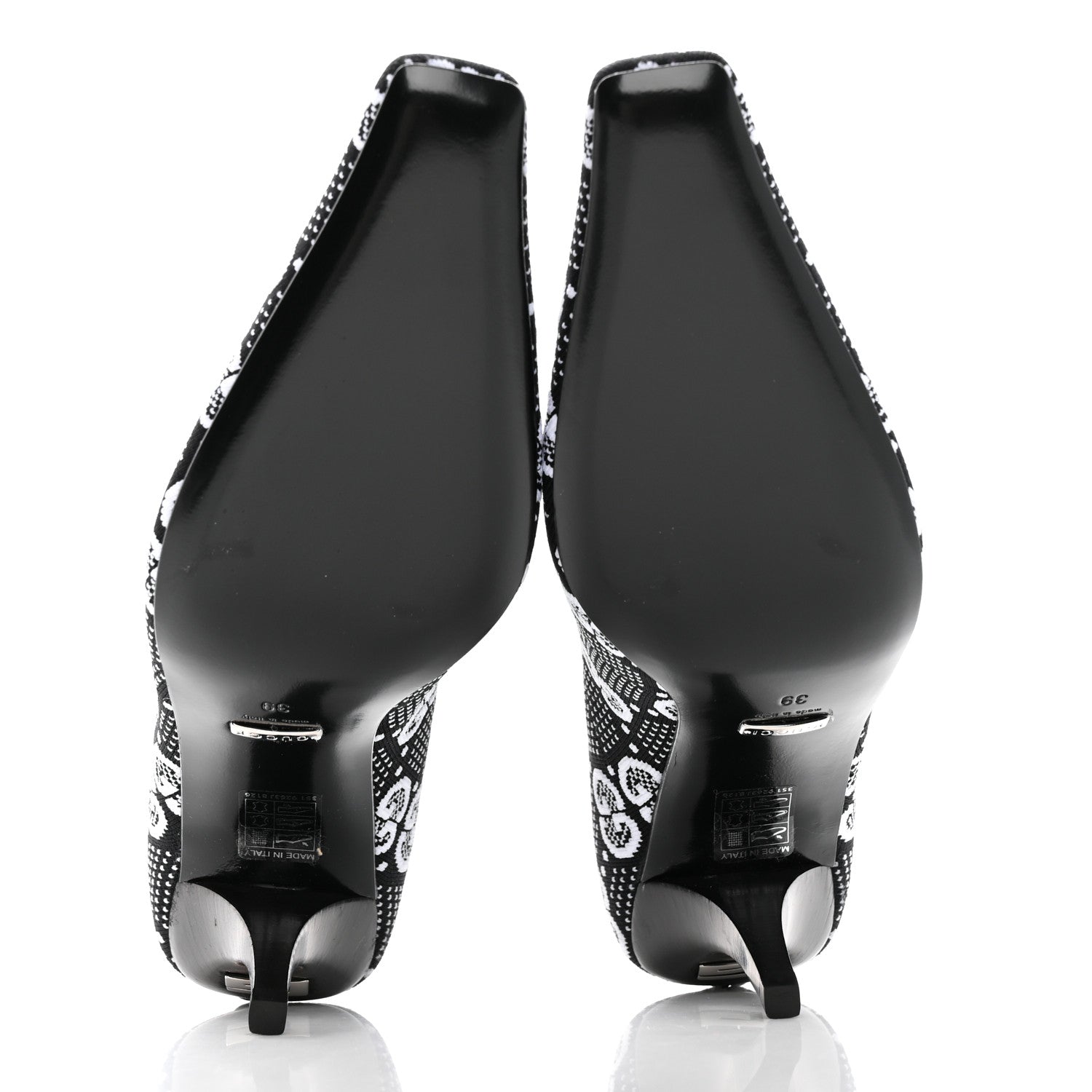 Gucci Technical Jersey Knit GG Monogram Square G 75mm Ankle Boots 39 Black Great White 6 of 9